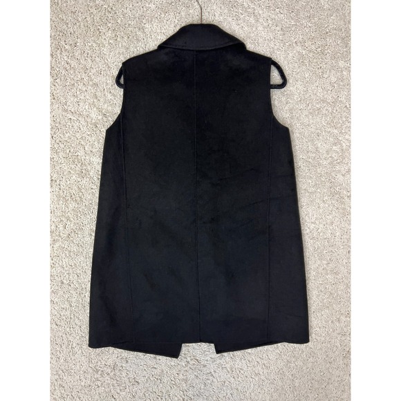 Victor Alfaro Vest Womens Small Black Open Pockets Chic City Wool Blend - Picture 5 of 7